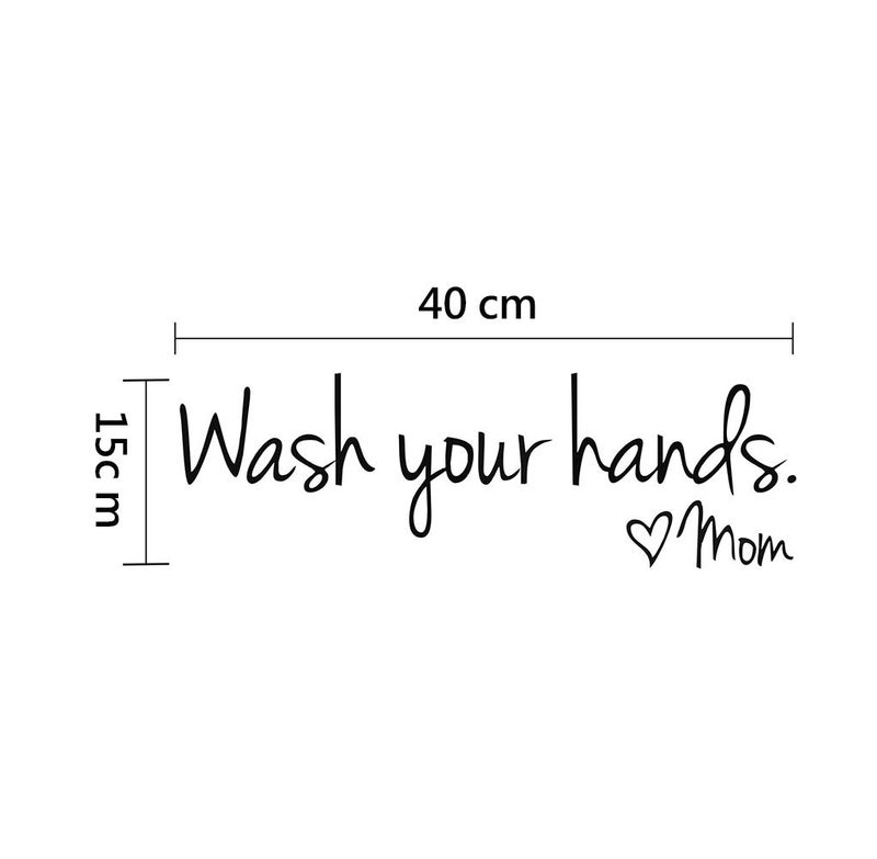 Kaariss DIY Wash Your Hands Love Mom Quote Bathroom Wall Stickers Waterproof Art Vinyl Decal Bathroom Wall Decor - Image 2